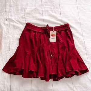 NWT burgundy frill skort
